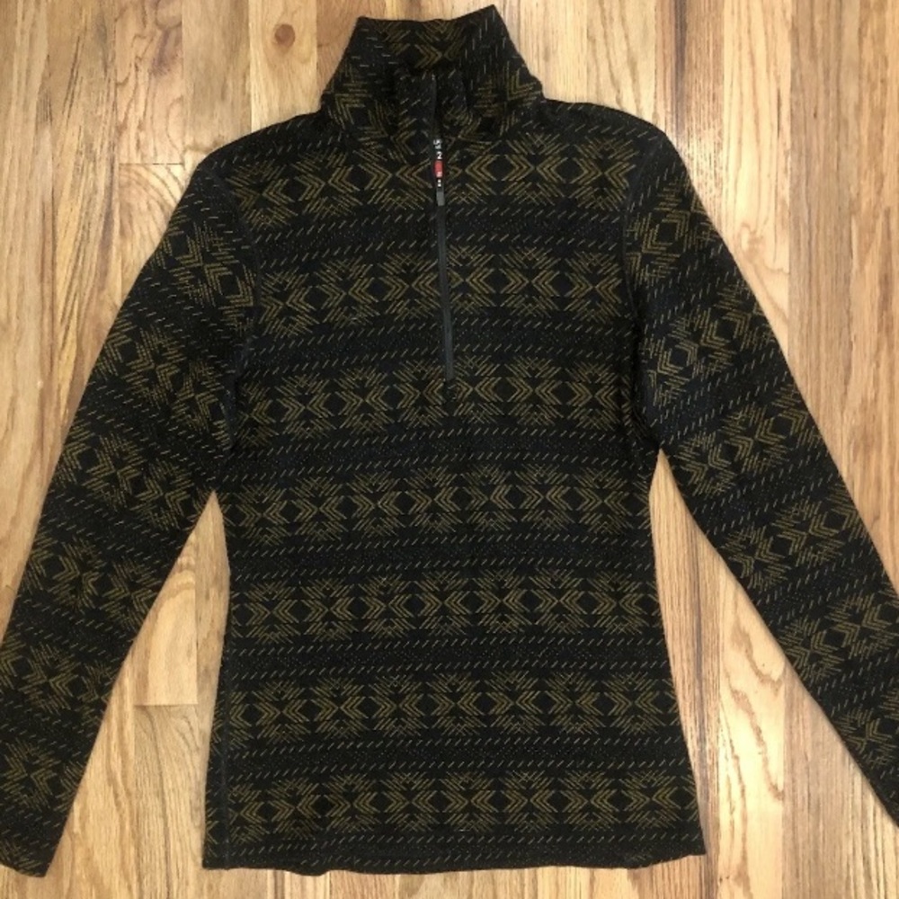 Icebreaker Jacket Women’s Size Large Merino 250 Wool Base Layer 1/4 Zip Black